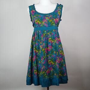 Susina Teal Floral Tank Baby Doll Dress